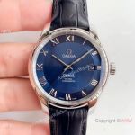 (VS Factory) Omega De Ville Co-Axial Men Watch Blue Dial Blue Leather Strap